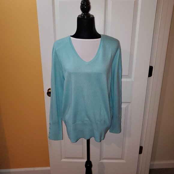 JM Collection V-Neck Sweater - Picture 1 of 4